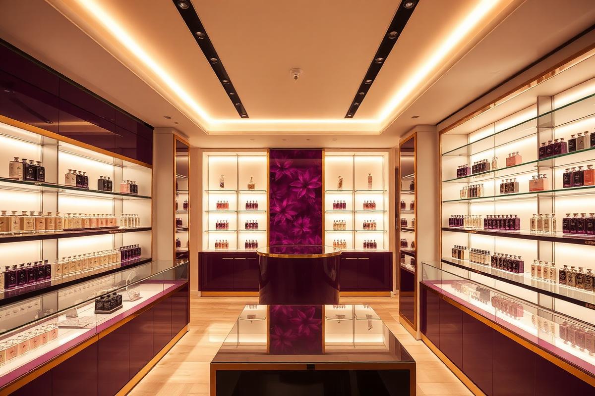 Intérieur de la boutique Al Kareem Parfumerie à Cotonou